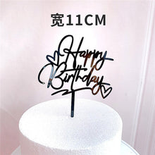 Load image into Gallery viewer, Acrylic Cake Topper Golden Happy Birthday Cake Toppers For Kids Birthday Party Cake Decorations celebrate Birthday dessert gift Itdinos