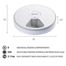 Load image into Gallery viewer, Round Timing Feeder Automatic Pet Feeder 6 Meals 6 Grids Cat Dog Electric Dry Food Dispenser 24 Hours Feed Pet Supplies 40%off Itdinos