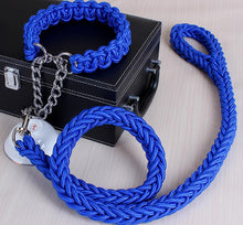 Load image into Gallery viewer, Double Strand Rope Large Dog Leashes Metal P Chain Buckle National Color Pet Traction Rope Collar Set For Big Dogs 1.2m Length Itdinos