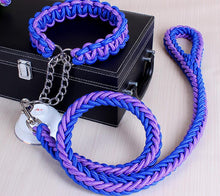 Load image into Gallery viewer, Double Strand Rope Large Dog Leashes Metal P Chain Buckle National Color Pet Traction Rope Collar Set For Big Dogs 1.2m Length Itdinos