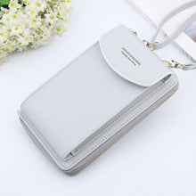 Load image into Gallery viewer, 2020 Women Wallet Solid Color Leather Shoulder Straps Shoulder Bag Mobile Phone Big Card Holders Wallet Handbag Pockets girls