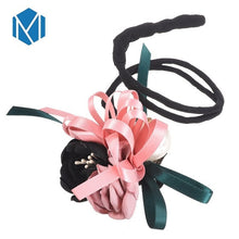 Load image into Gallery viewer, M MISM Women Flower Donut Bun Maker Big Pearls Ribbon DIY Hair Style Making Tools Korean Fashion Style Hair Curler Accessories Itdinos