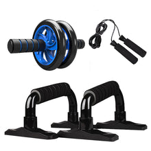 Load image into Gallery viewer, Muscle Exercise Equipment Abdominal Press Wheel Roller Home Fitness Equipment Gym Roller Trainer with Push UP Bar Jump Rope Itdinos