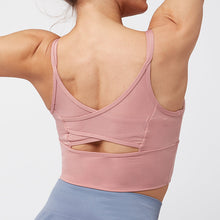 Lade das Bild in den Galerie-Viewer, Kaminsky Nylon Mesh Fitness Bra Cross Beauty Back Sports Top Stitching Breathable Gym Sports Bra Women Sexy Tank Top Itdinos