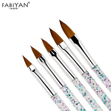 Load image into Gallery viewer, 5Pcs/set 11/13/15/17/19mm Nail Art Crystal Brush UV Gel Builder Painting Dotting Pen Carving Tips Manicure Salon Tools Itdinos