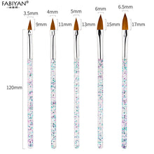 Load image into Gallery viewer, 5Pcs/set 11/13/15/17/19mm Nail Art Crystal Brush UV Gel Builder Painting Dotting Pen Carving Tips Manicure Salon Tools Itdinos
