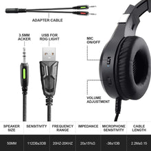 Lade das Bild in den Galerie-Viewer, Gaming Headset With Microphone RGB Light Itdinos