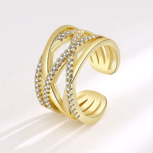 Load image into Gallery viewer, Exaggerated Double-Layer Rose Gold Zircon Ring for Women ITDinos®
