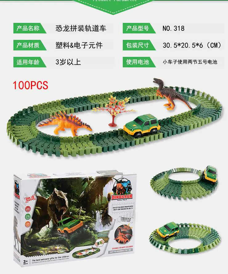 Dinosaur Electric Track Car Toy - DIY 3D Puzzle Set ITDinos®