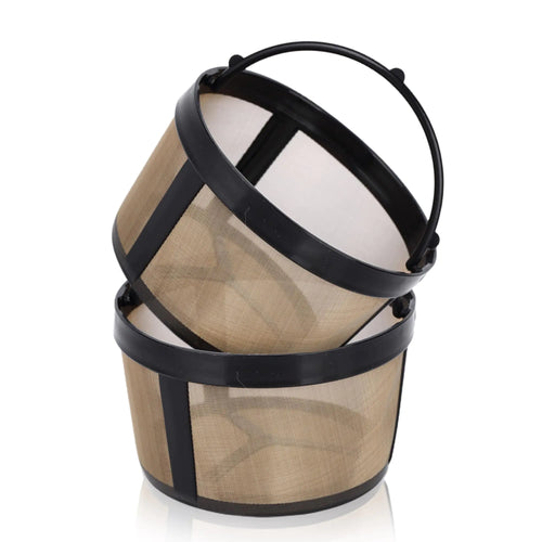 HESSION Permanent Coffee Filter 8-12 Cup Basket Fits Mr Coffee Filter Basket Gold Coffee Filter Basket 2 Pack ITDinos®