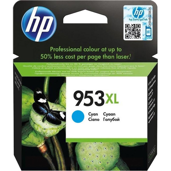 HP 953XL High Yield Cyan Original Ink Cartridge inkoustová náplň 1 kusů Vysoká (XL) výtěžnost (F6U16AE)-0