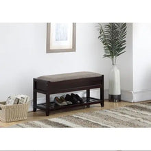 Load image into Gallery viewer, Rouen Seating Bench With Shoe Storage, Espresso ITDinos®
