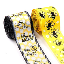 Load image into Gallery viewer, 2pcs World Bee Day Fabric Ribbons Spring Bumblebee Ribbons Springtime Animals Decor Ribbon for World Bee Festival Gift Wrapping Outdoor Hanging Party Decoration Supplies (2.5 Inch * 5 Yards * 2 Rolls) ITDinos®
