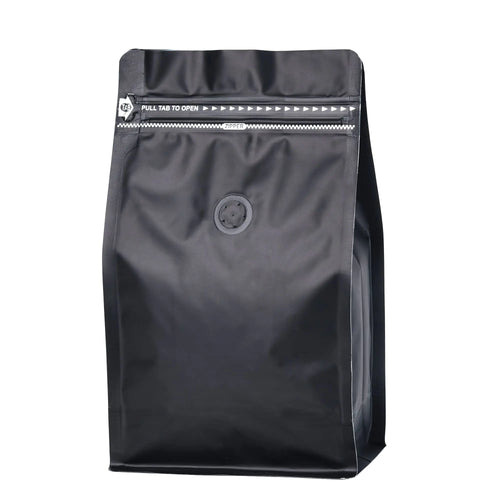 50 Pack Coffee Bags with Aluminum Foil and Degassing Valve Resealable High Barrier Storage Bags Odor-Proof for Coffee Beans Stand Up Coffee Pouch Flat Bottom (Medium-12OZ Black) ITDinos®