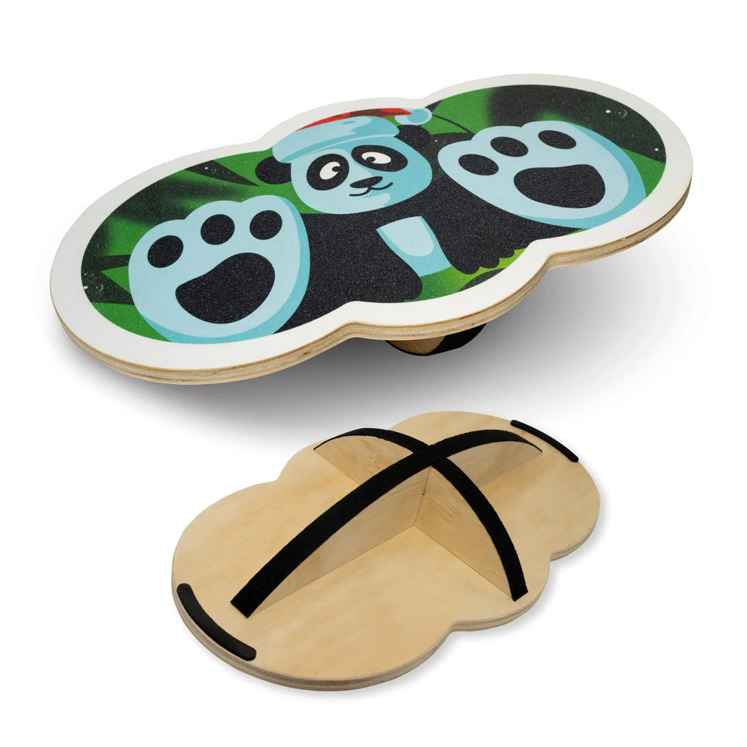 INFIDEZ 360 Degree Rotation Cute Panda Wooden Balance Board Kids With Crossed Base Balance Wobble Board For Balance Balance Board Toddler Supporter Balance Boards for Stability and Core Training ITDinos®