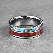 Lade das Bild in den Galerie-Viewer, 8MM Polished Tungsten Ring with Natural Wood Inlay ITDinos®
