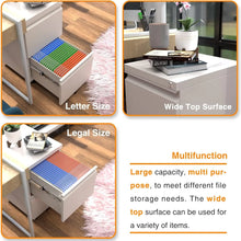 Lade das Bild in den Galerie-Viewer, Aobabo Metal 2 Drawer Office File Cabinet With Lock, Under Desk Office Steel Mobile Cabinet On Wheels, 25.6&#39;&#39;H Legal Letter A4 Size,White, Fully Assembled ITDinos®
