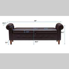 Load image into Gallery viewer, Brown Multifunctional Storage Rectangular Sofa Stool ITDinos®
