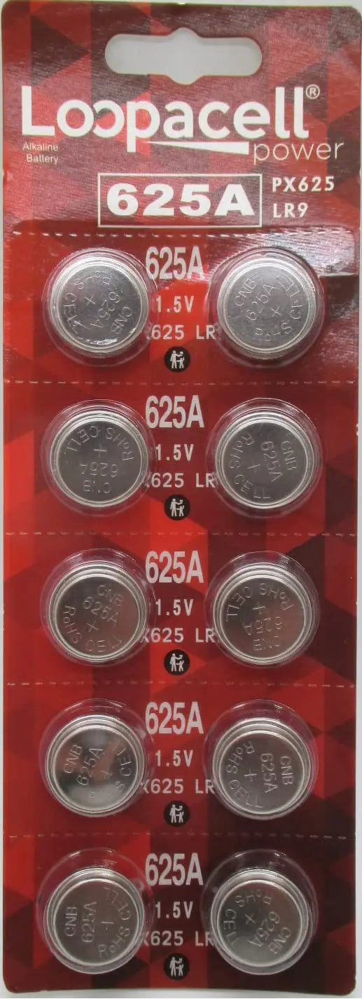 LOOPACELL 625A PX625A LR9 V625U PX625 Alkaline Battery - 1.5V Long Lasting Coin Cell Button Battery for Battery Powered Light Meters Vintage Cameras Small Flashlights Car Keys