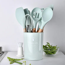 Load image into Gallery viewer, Aqua Storage Bucket with Wooden Handle Silicone Cookware Set ITDinos®

