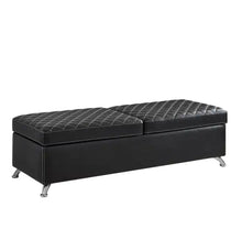 Load image into Gallery viewer, 56.7 Bed Bench With Storage Black Leather ITDinos®
