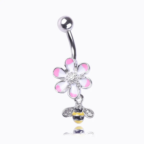 Korean Style Bee Design Stainless Steel Navel Jewelry ITDinos®