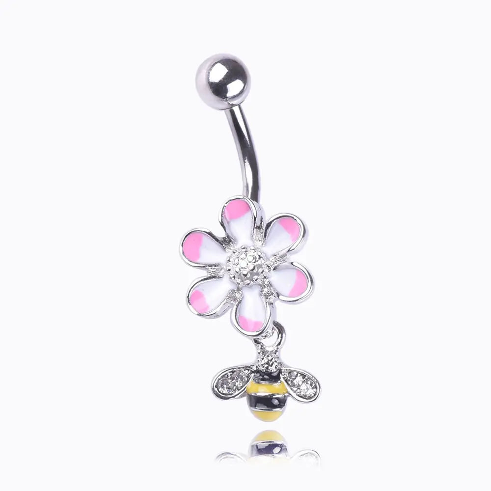 Korean Style Bee Design Stainless Steel Navel Jewelry ITDinos®