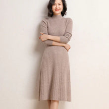 Load image into Gallery viewer, Autumn Winter Women&#39;s Long Wool Knit Dress, High Waist ITDinos®
