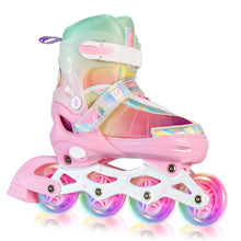 Load image into Gallery viewer, LEVYTEMP Kids Adjustable Inline Skates for Girls Size L Ages 8-12 Blades Skate with Outdoor All Light Up Wheels for Beginner Women Adults
