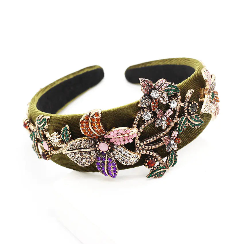 Fashion Diamond Colored Flower Headband