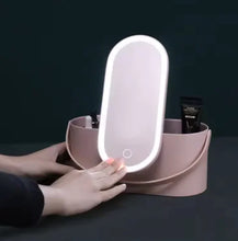 Load image into Gallery viewer, LED Light Storage Box Beauty And Makeup Mirror
