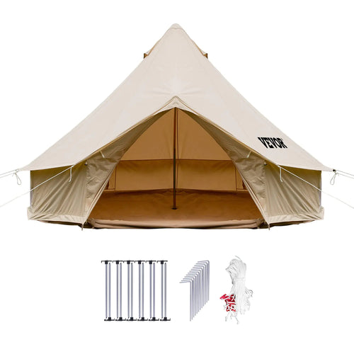 Happybuy Bell Tent for Family Camping Outdoor Hunting Party in 4 Seasons 9.8ft/3m 100% Cotton Canvas Yurt Tent - w/Stove Jack Luxury Glamping  Waterproof ITDinos®