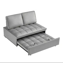 Load image into Gallery viewer, Convertible Sleeping Sofa Bed, Modern Velvet Fabric Double Seat Sofa Bed, Sleeping Sofa Bed With 2 Backs And Detachable Backs, Backs, Suitable For Living Room Bedroom,Grey ITDinos®
