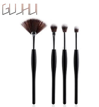 Lade das Bild in den Galerie-Viewer, 8-Piece Makeup Brush Set with Black Handle and Silver Tubes

