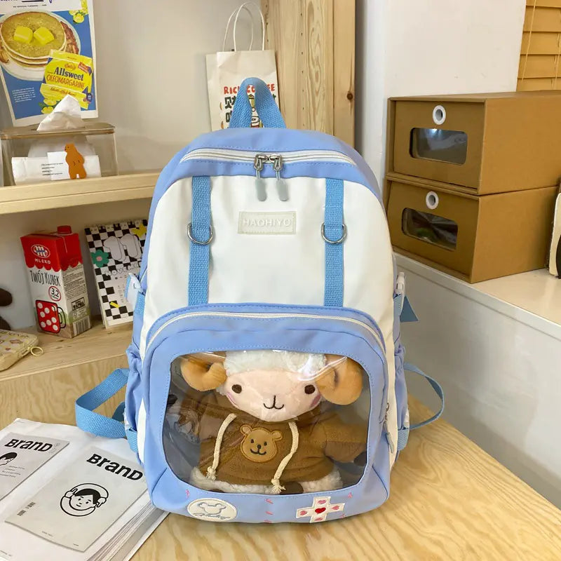 Candy Color Contrast Capacity School Backpack ITDinos®