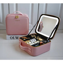 Load image into Gallery viewer, LED Illuminated Cosmetic Organizer - Spacious Makeup Case
