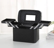 Load image into Gallery viewer, Large Capacity PU Cosmetic Bag with Mirror and Zipper
