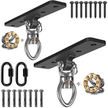 Load image into Gallery viewer, Dolibest 2 Pack Heavy Duty Swing Hangers Swing Set Accessories with Carabiner for Indoor/Outdoor Use Porch Swing Hanging Kit for Wooden/Concrete Set w/ 8 Wood Screws and 8 Expansion Bolts 900LB ITDinos®
