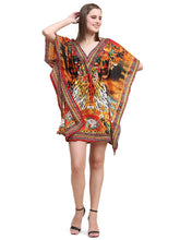 Load image into Gallery viewer, FASHIENT Womens Kaftan Dress Beach Cover Up Tribal Ethnic Print Plus Size V-Neck Loose Kimono Midi Dress (Turquoise One Size) ITDinos®
