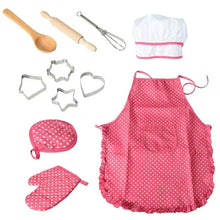 Lade das Bild in den Galerie-Viewer, 11-Piece Kids Cooking Playset with Apron and Tools ITDinos®
