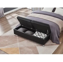 Load image into Gallery viewer, 56.7 Bed Bench With Storage Black Leather ITDinos®

