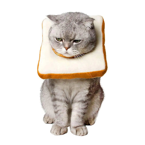 Amakunft Adjustable Cat Cone Collar Soft Cat Recovery Collar Cone for Cat After Surgery Cat Neck Cone Elizabethan Collar for Cat and Kitten (Toast S (Neck:5