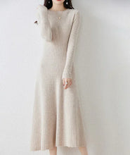 Load image into Gallery viewer, Autumn Winter Women&#39;s Long Wool Knit Dress, High Waist ITDinos®
