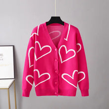 Load image into Gallery viewer, 2023 Autumn Winter Women&#39;s Knit Cardigan with Hearts ITDinos®
