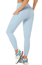 Lade das Bild in den Galerie-Viewer, Cathie Moochie Buttery Soft Tummy Control Workout Leggings with Pockets for Women High Waisted Athletic Yoga Pants Blue ITDinos®
