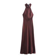 Load image into Gallery viewer, Silk Satin Backless Dress

