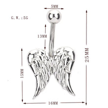 Load image into Gallery viewer, Custom Hypoallergenic Wing Design Navel Piercing Jewelry ITDinos®
