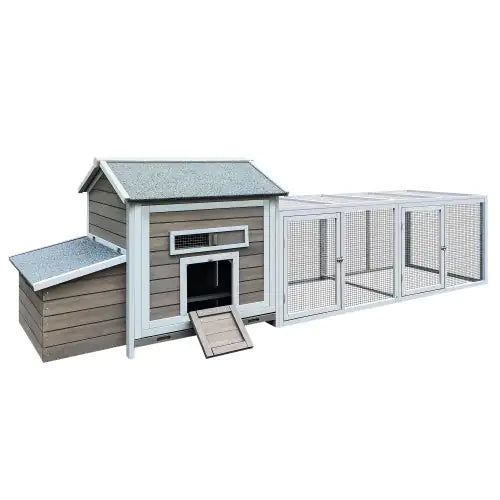 118 Inch Wooden Chicken Coop Outdoor Hen Coop Poultry Cage ITDinos®