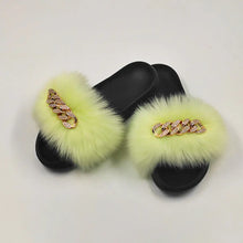 Load image into Gallery viewer, Luxe Faux Fox Fur Slippers
