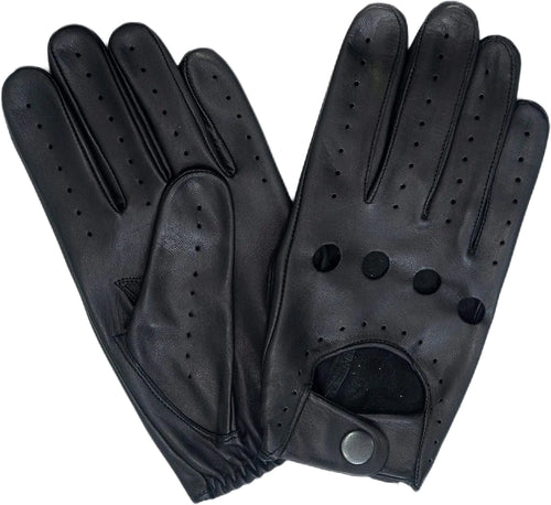 M&H Since 1978 Driving Gloves for men - Mens Leather Gloves - Car Driving Gloves - Driving Gloves (Black M) ITDinos®